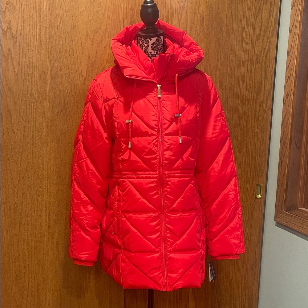 NEW. Kate Spade Vibrant Red Puffer Jacket